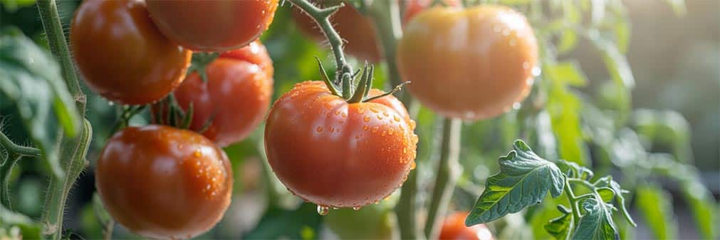 Illustration d’un plant de tomates fertiles - mise en scène
